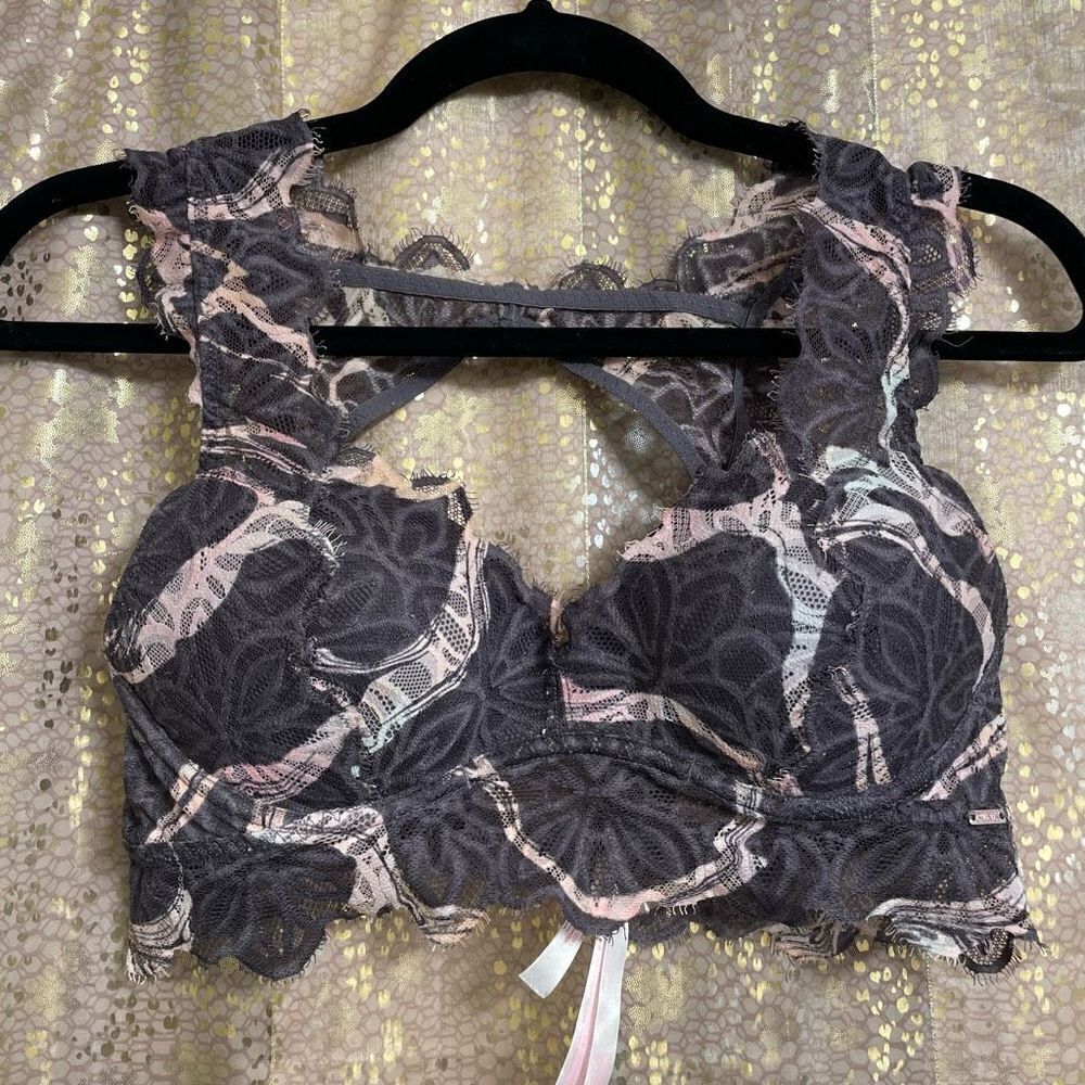 PINK Victorias Secret Date Push Up Gray Pink Bralette Small